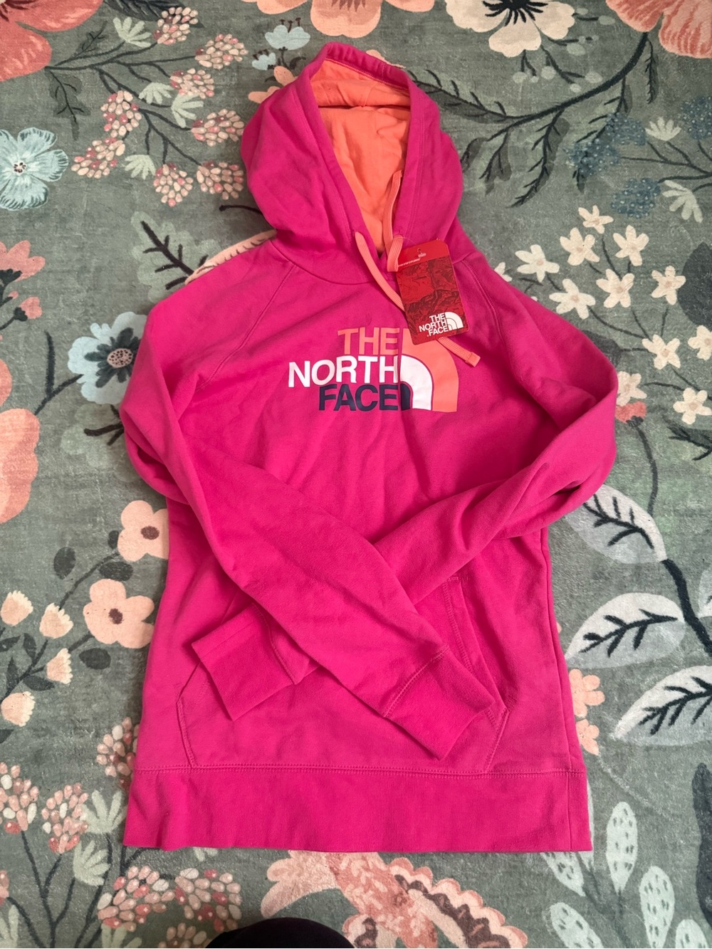 The North Face Hot Pink Hoodie with Coral Accent